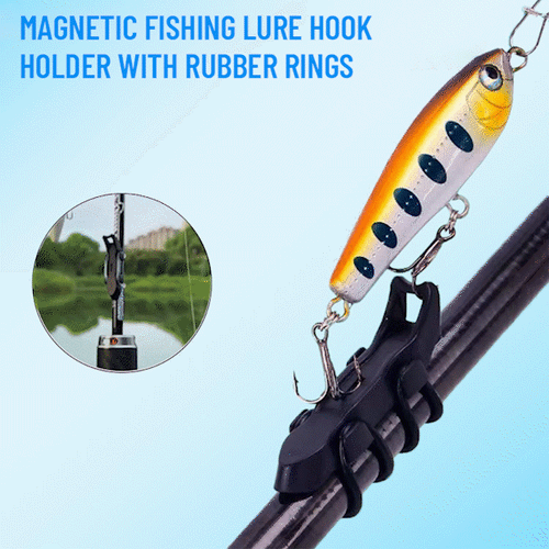 1/2/4 Sets Magnetic Fishing Lure Hook Holder with Rubber Rings