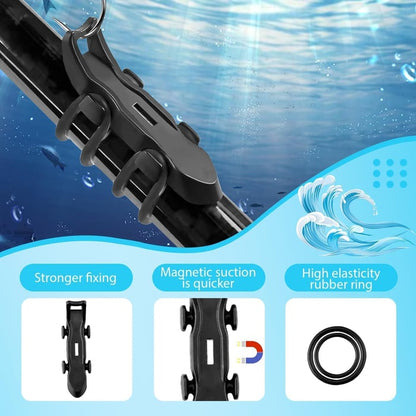 1/2/4 Sets Magnetic Fishing Lure Hook Holder with Rubber Rings