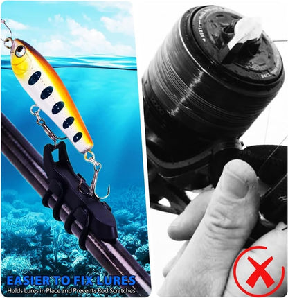 1/2/4 Sets Magnetic Fishing Lure Hook Holder with Rubber Rings