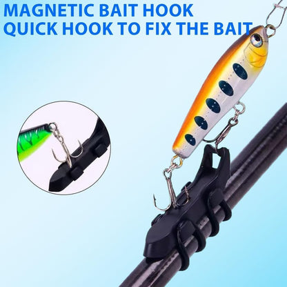 1/2/4 Sets Magnetic Fishing Lure Hook Holder with Rubber Rings